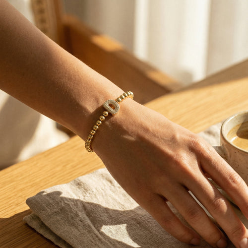 18ct Yellow gold Plated Initial Bracelet