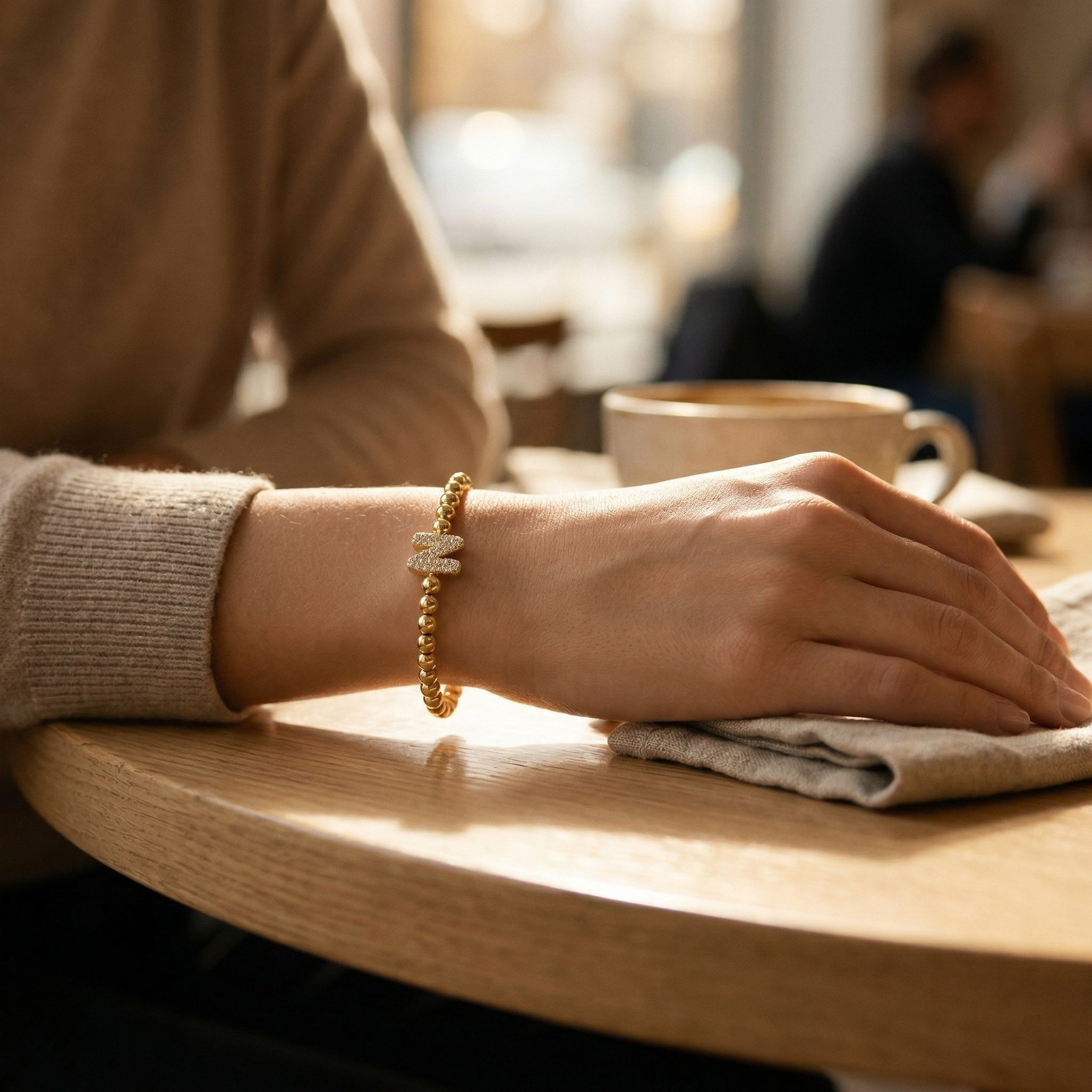18ct Yellow gold Plated Initial Bracelet