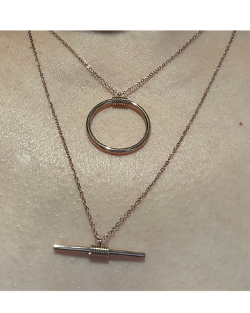 Amelia Layered Rose Gold Necklace