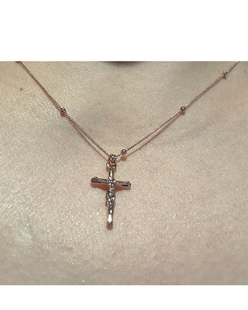 Athena Cross Rose Gold Necklace