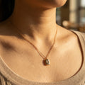 Yara Sun Square Rose Gold Necklace - Modern Pendant Necklace | Blush&Co. - Blush & Co. Rose Gold Jewellery Australia