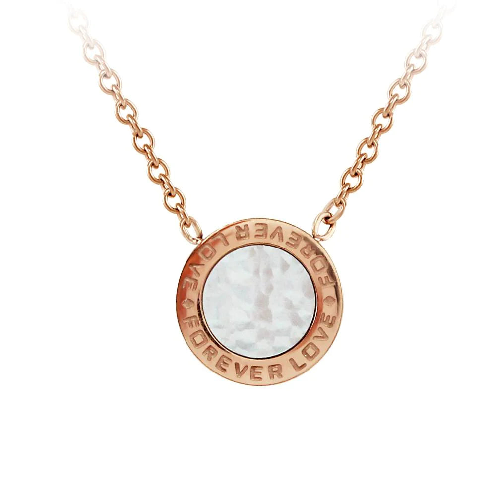Andi “Love Forever” Engraved Rose Gold Necklace
