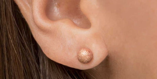 Kataleya Sandblasted Stud Ball Rose Gold Earrings