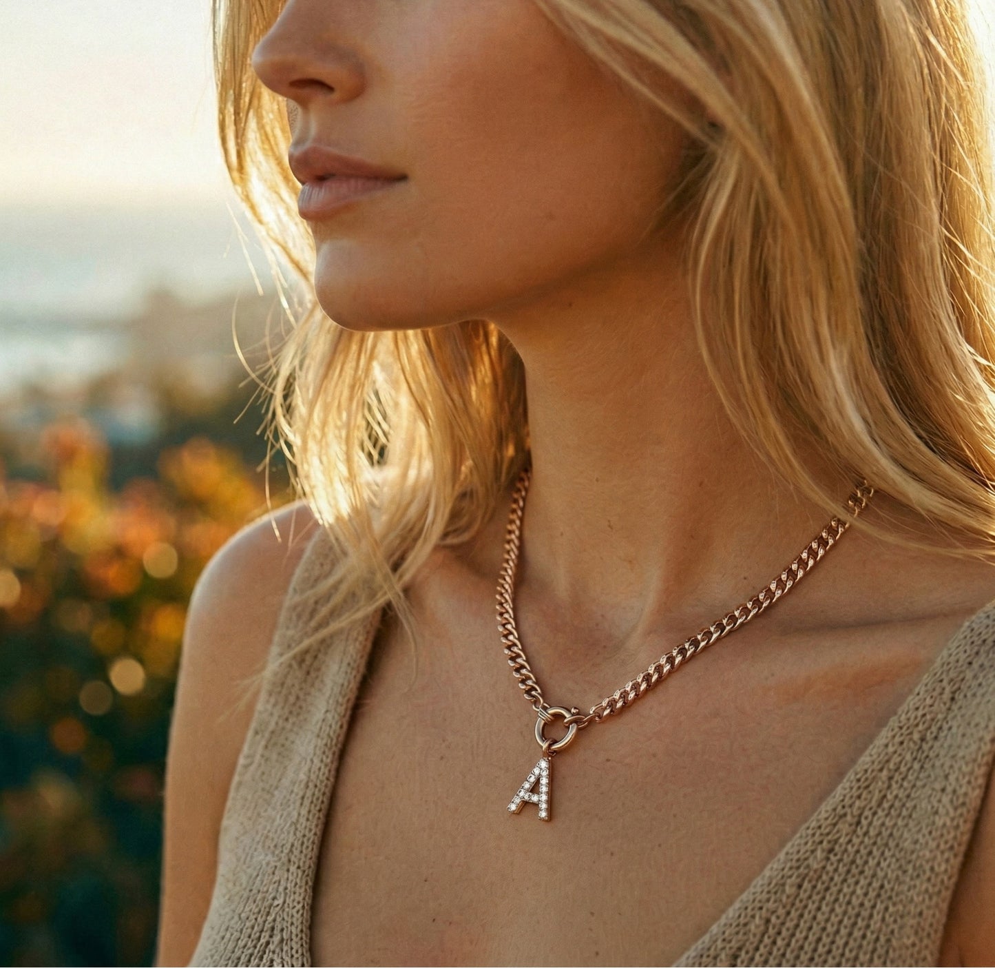 Charmed Interchangeable Pendant Necklace with Cuban Chain | Blush&Co