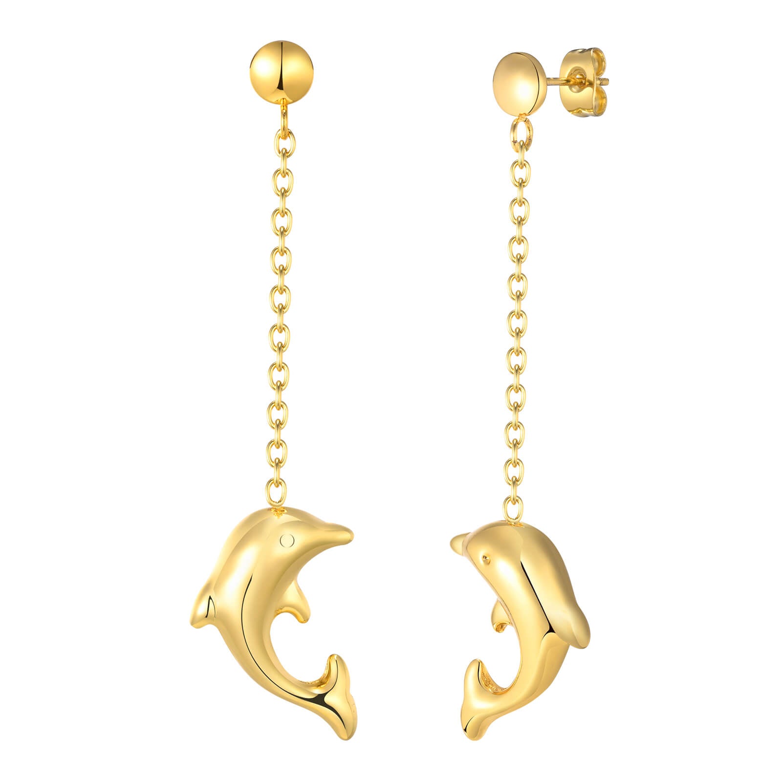 Serene Dolphin Drop Earrings