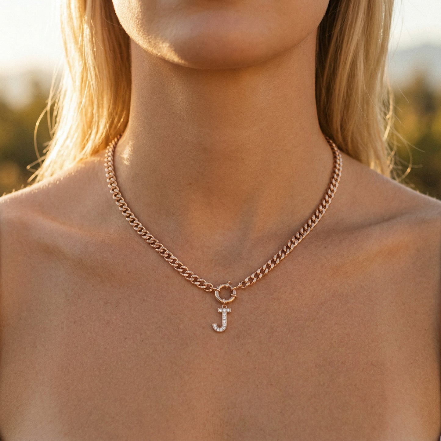 Charmed Interchangeable Pendant Necklace with Cuban Chain | Blush&Co