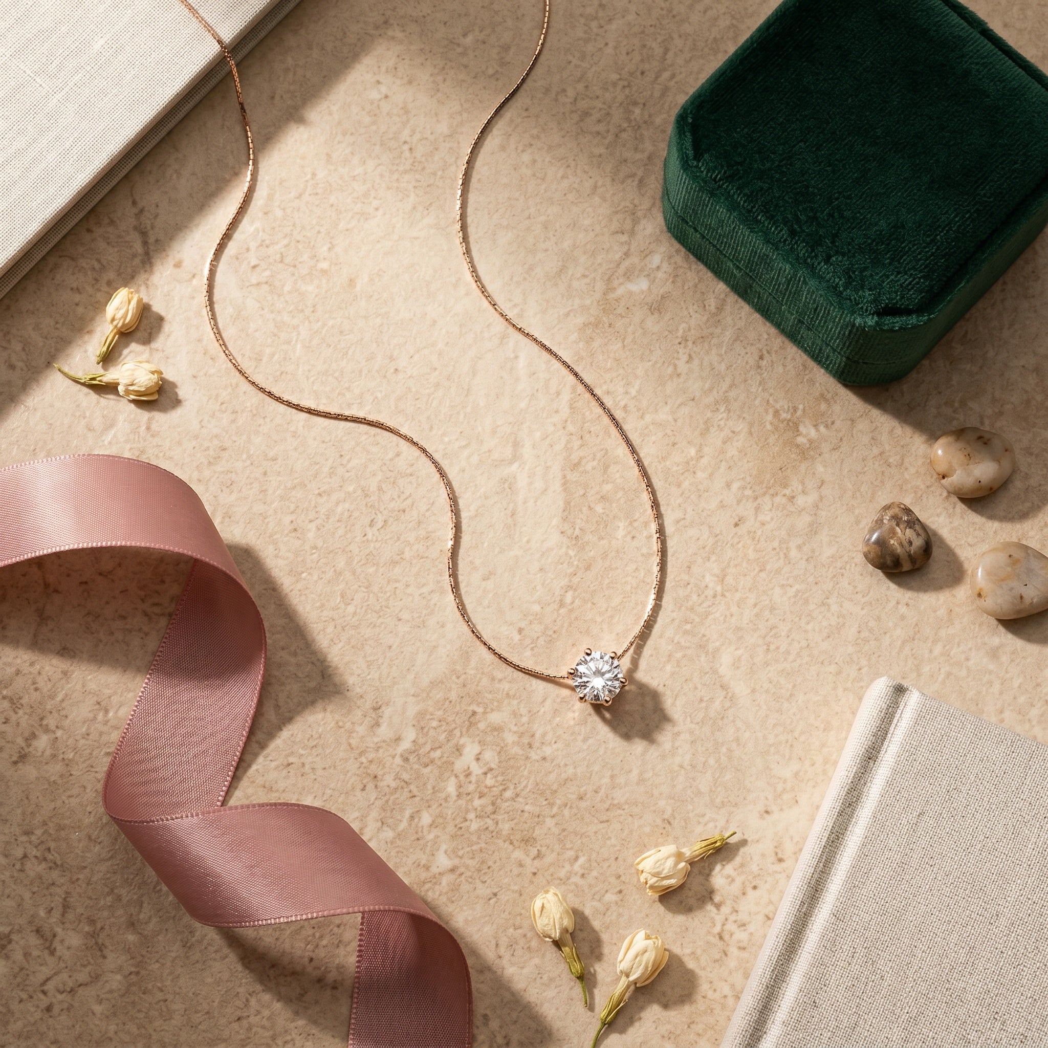 Zaylee Tiny Zirconia Rose Gold Necklace - Waterproof Jewellery | Blush&Co - Blush & Co. Rose Gold Jewellery Australia