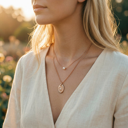 Two J Rose Gold set - Elegant Rose Gold Necklaces | Blush&Co. - Blush & Co. Rose Gold Jewellery Australia