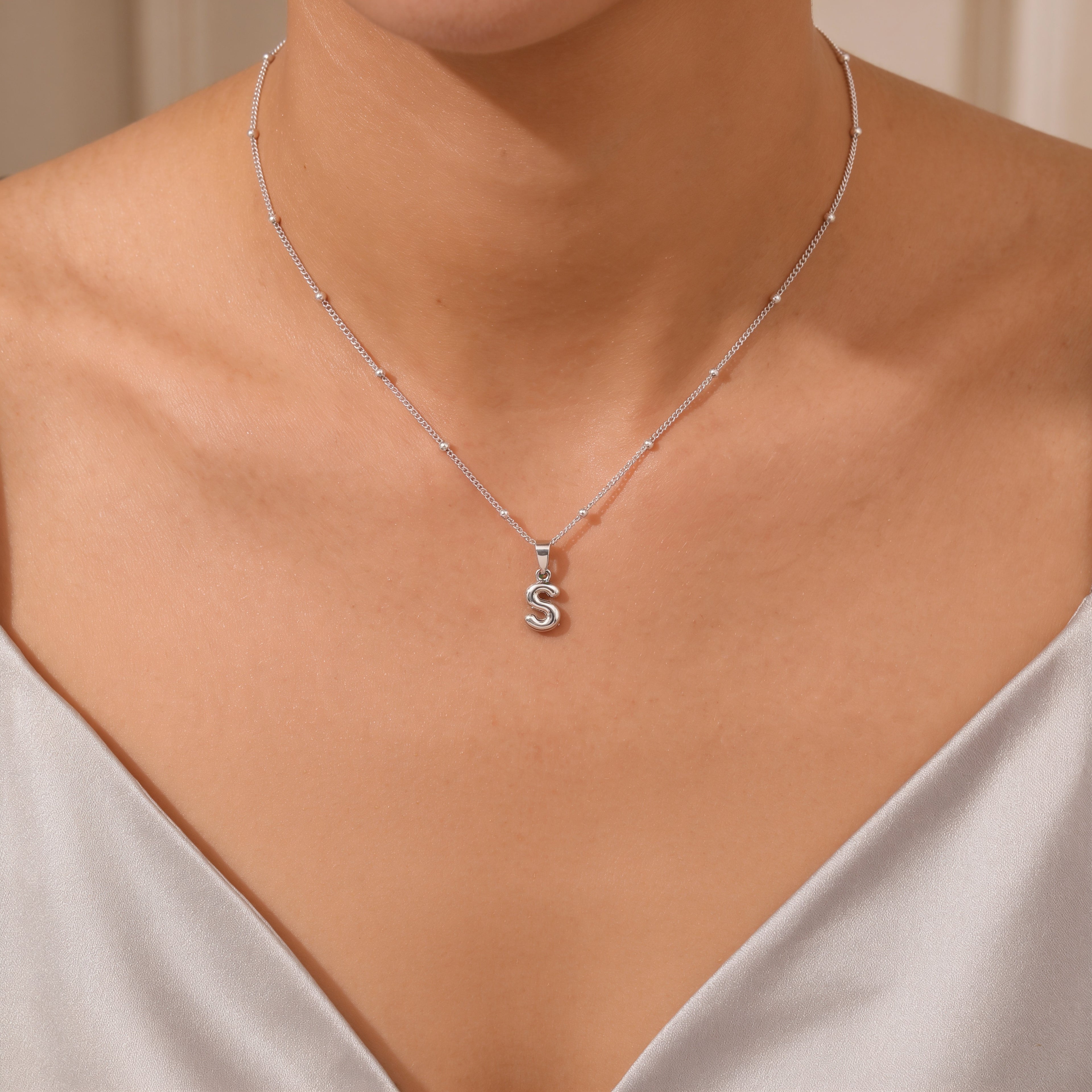 Everly Initial Pendant Necklace – 18K Gold Plated Stainless Steel Letter Pendant | Blush&Co - Blush & Co. Rose Gold Jewellery Australia