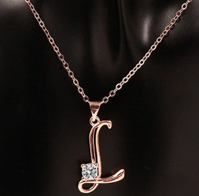 Pamela Initial Rose Gold Necklace