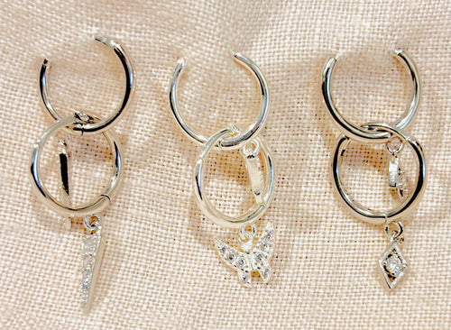 Silver Whispers- Shimmering Pendant Earrings | Blush&Co. - Blush & Co. Rose Gold Jewellery Australia