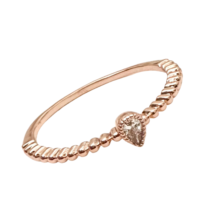 Zirconia Teardrop Rose Gold Ring - Blush & Co. Rose Gold Jewellery Australia