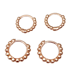Beaded Rose Gold Huggie Hoops - Blush & Co.