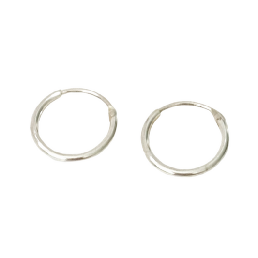 Silver Sleeper Hoops - Blush & Co.