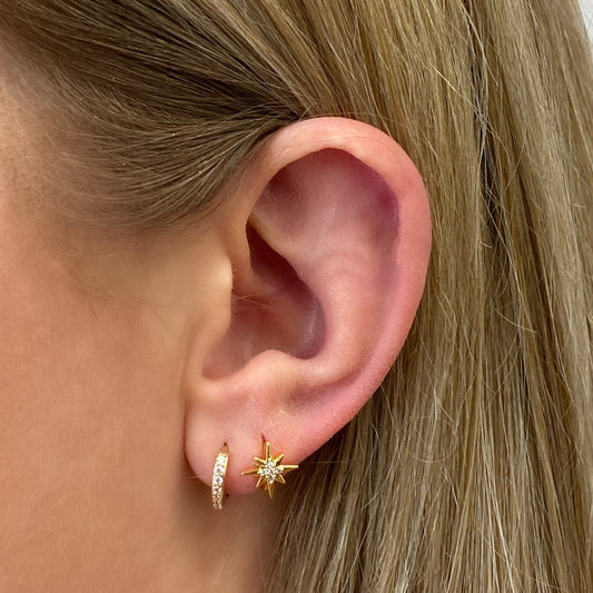 Tiny Twilight Crystal Huggie Earring - Gold - Blush & Co.