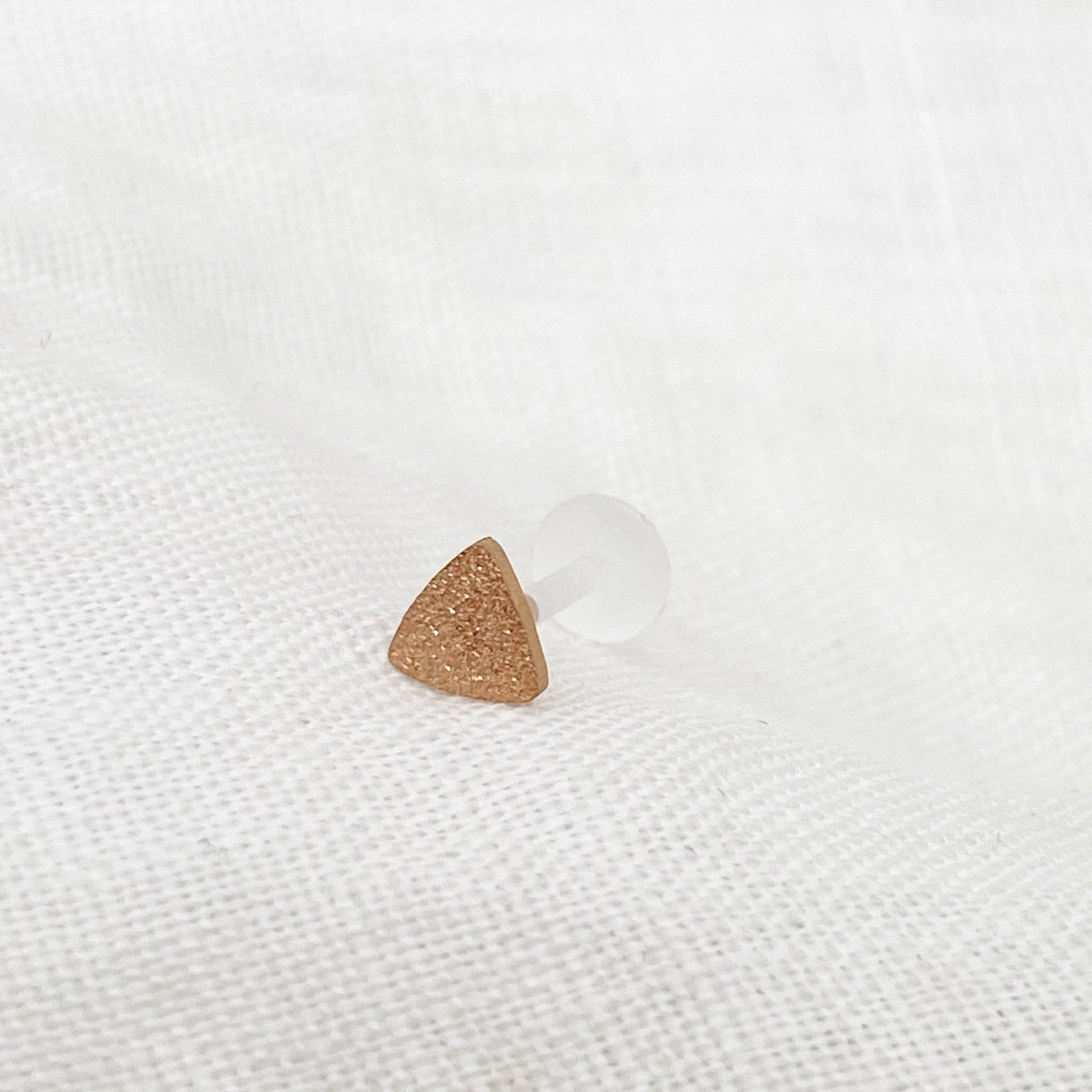 Brushed Triangle Acrylic Flat Back Earring - Rose Gold - Blush & Co.