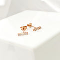 Mini Zirconia Bar Stud Earrings - Rose Gold - Blush & Co.