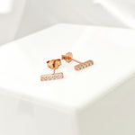 Mini Zirconia Bar Stud Earrings - Rose Gold - Blush & Co.