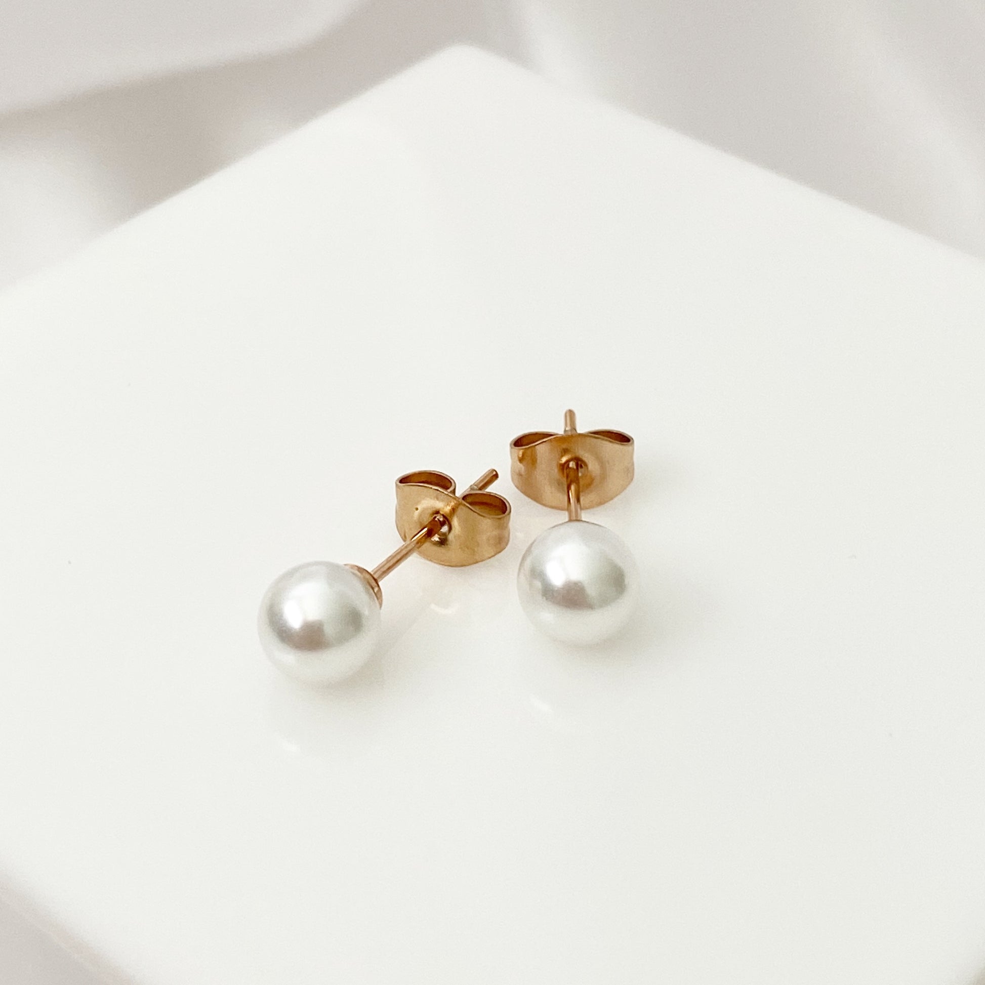 Pearl Stud Earrings - Three Piece Set - Blush & Co.