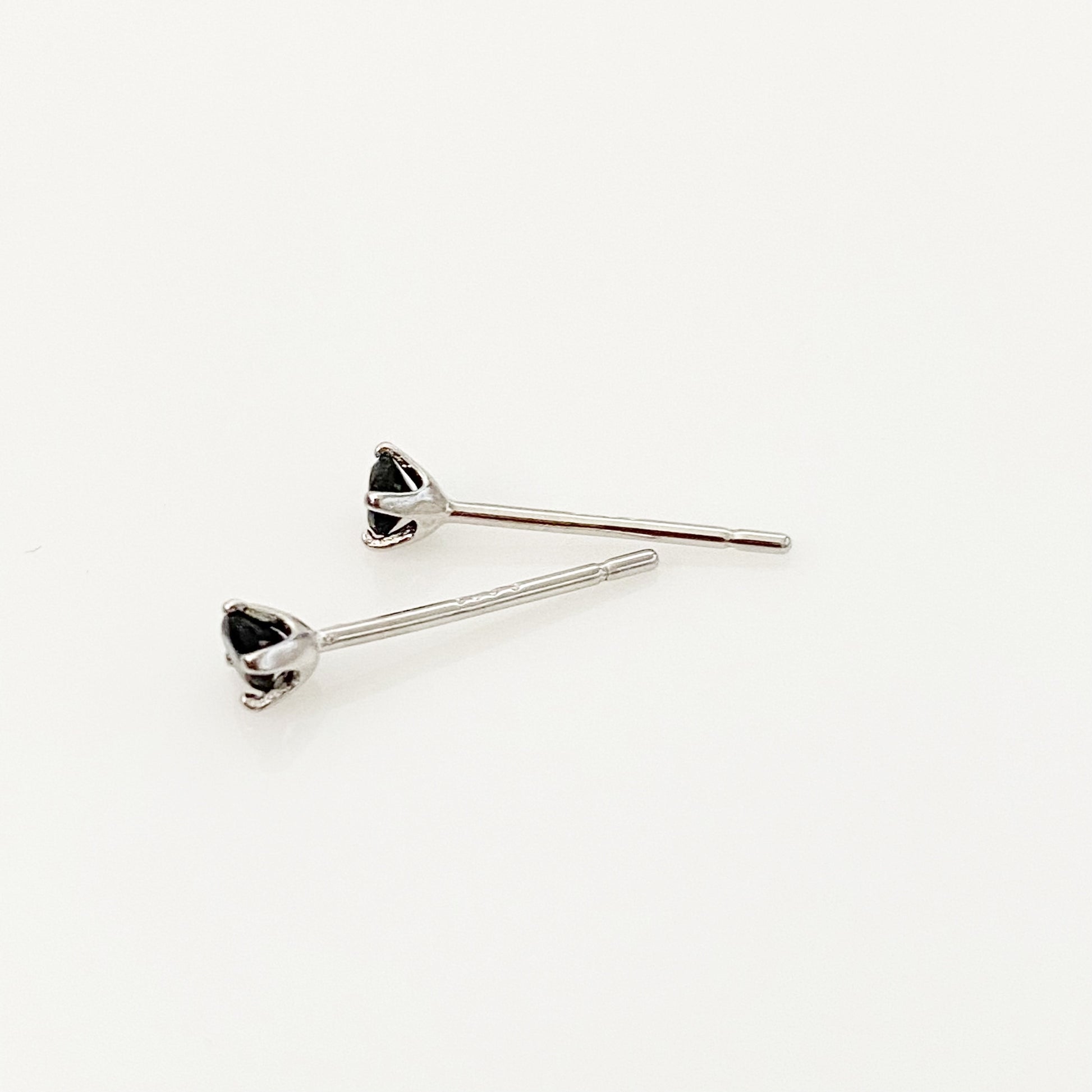Mia Black Zirconia Stud Earrings - Silver - Blush & Co.