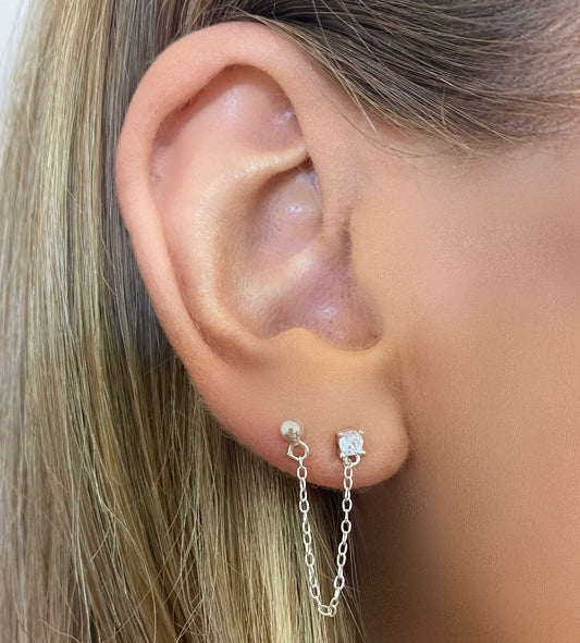 Piper Chain Silver Earrings - Blush & Co.