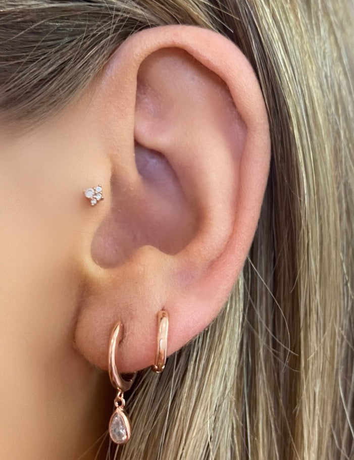 Selena Rose Gold Huggie Earrings - Blush & Co.