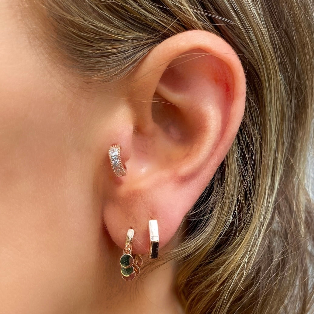 Tiny Zirconia Huggie Earring - Rose Gold - Blush & Co.