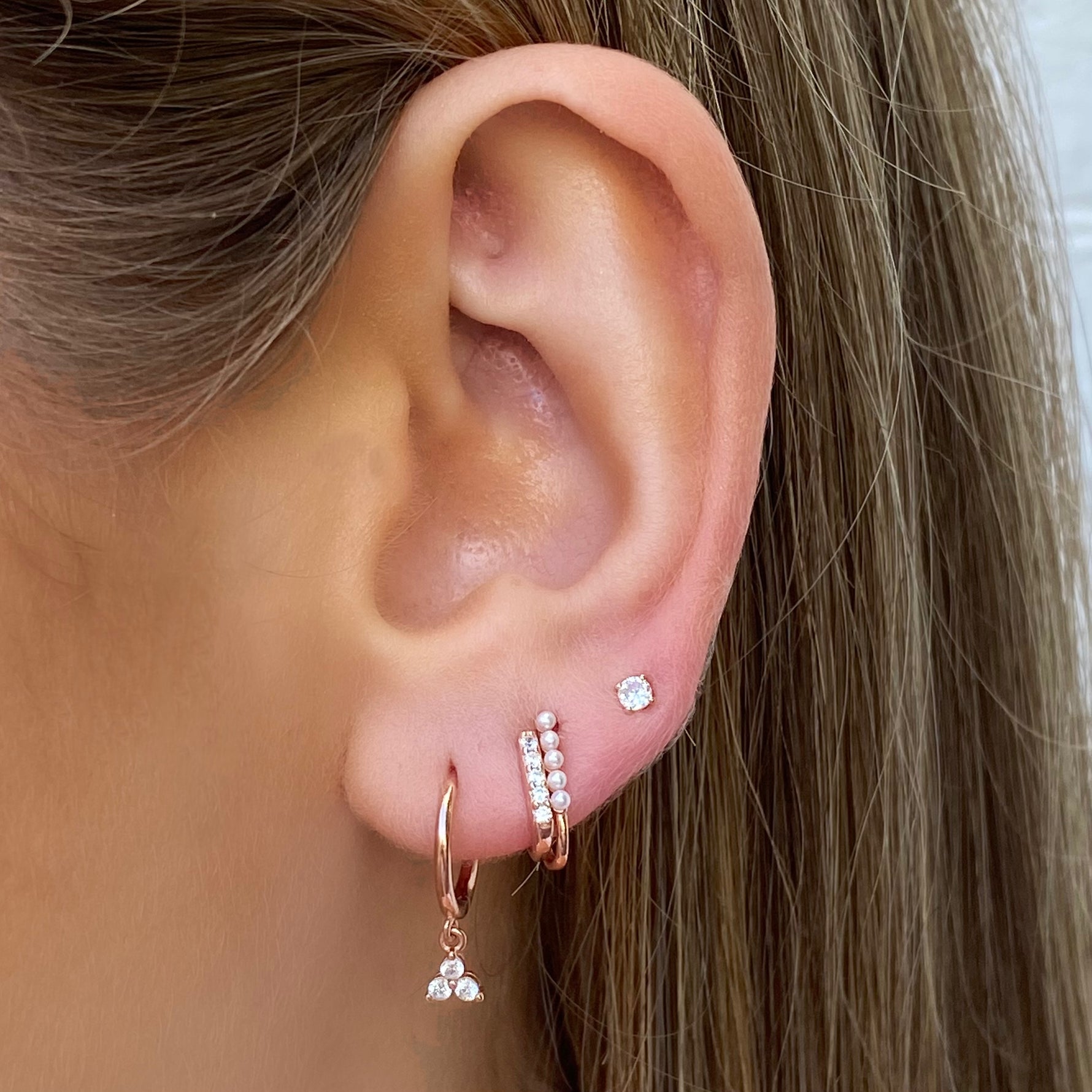 Mia Zirconia Stud Earrings - Rose Gold - Blush & Co.