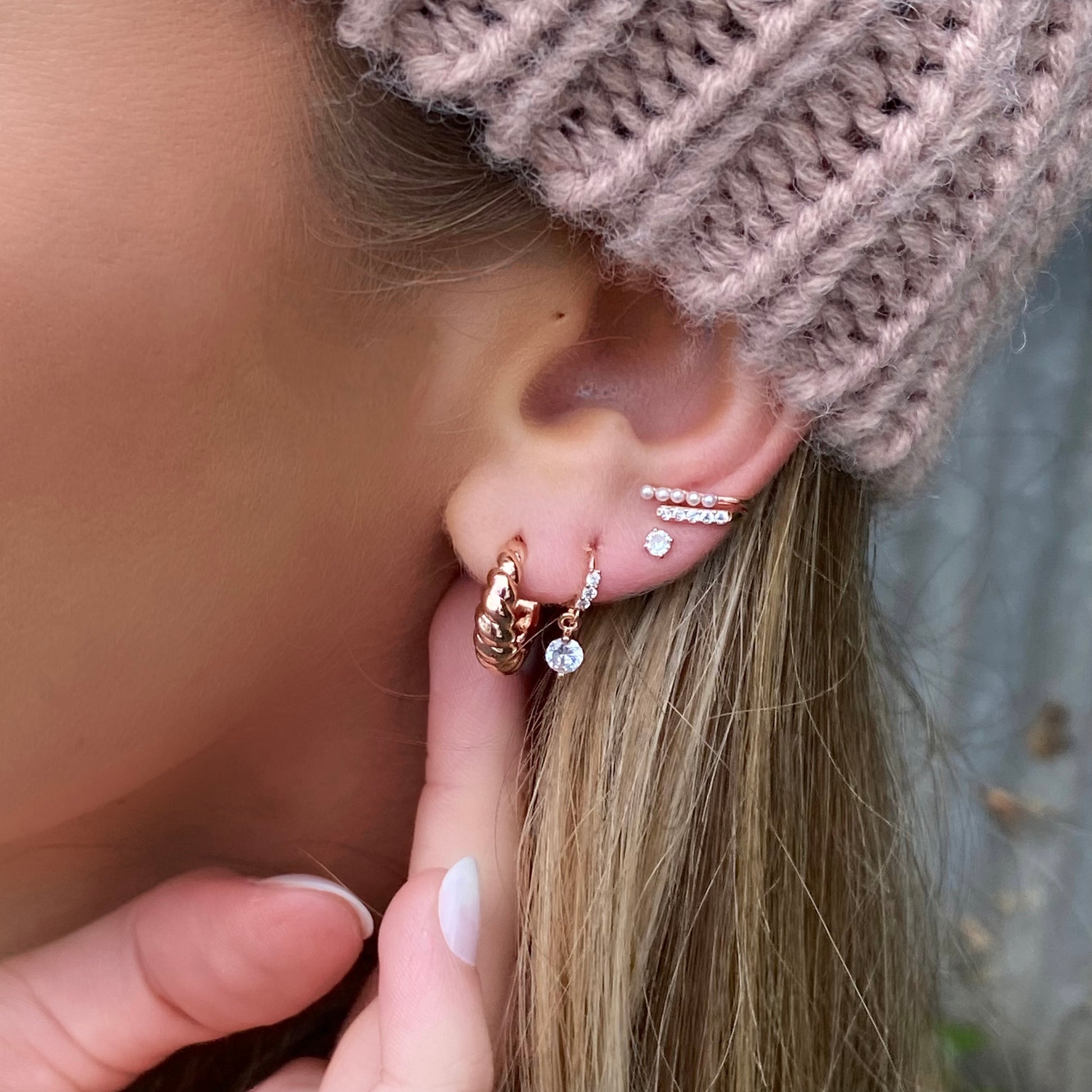 Tiny Twinkle Huggie Earring - Rose Gold - Blush & Co.