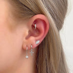 Tiny Paved Crystal Huggie - Silver - Blush & Co.