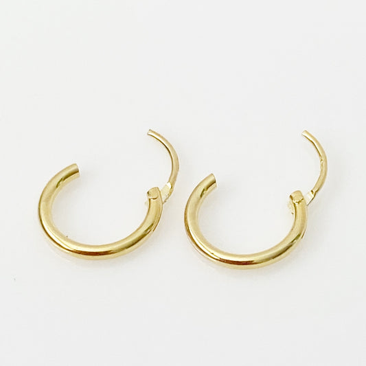 Gold Sleeper Hoops - Blush & Co.