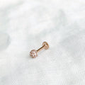 Tiny Crystal Ball Flat Back Stud Earring - Rose Gold - Blush & Co.