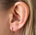 Cubic Zirconia Rose Gold Huggie Hoops - Emerald  ** PRE ORDER ** - Blush & Co.