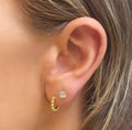 Cubic Zirconia Stud Earrings - Gold - Blush & Co.