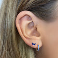 Aker Sapphire Silver Stud Earrings - Blush & Co.