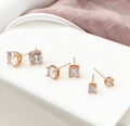 Cubic Zirconia Stud Earrings - Rose Gold - Blush & Co.