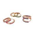 Cubic Zirconia Rose Gold Huggie Hoops - Sapphire  ** PRE ORDER ** - Blush & Co.
