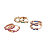 Cubic Zirconia Rose Gold Huggie Hoops - Ruby  ** PRE ORDER ** - Blush & Co.