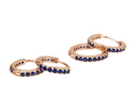 Cubic Zirconia Rose Gold Huggie Hoops - Sapphire  ** PRE ORDER ** - Blush & Co.