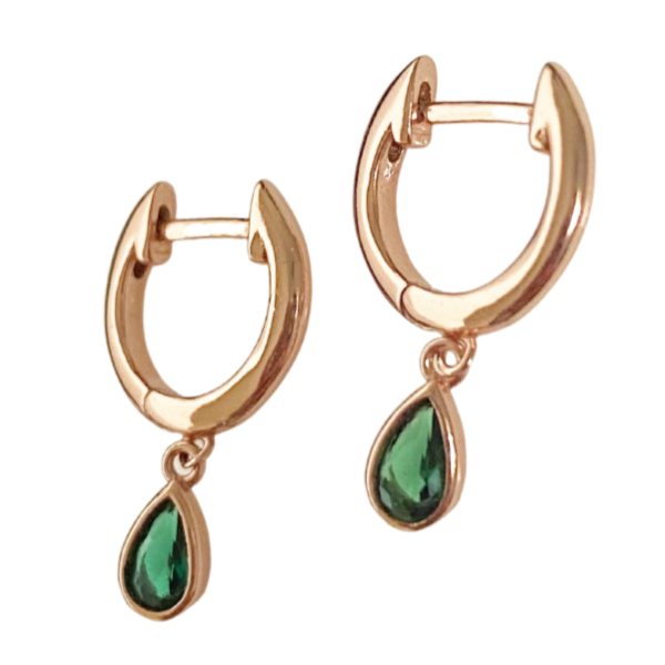 Rose gold emerald outlet earrings