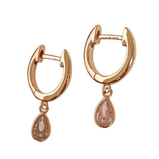 Selena Rose Gold Huggie Earrings - Blush - Blush & Co.