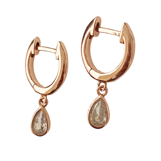 Selena Rose Gold Huggie Earrings - Blush & Co.