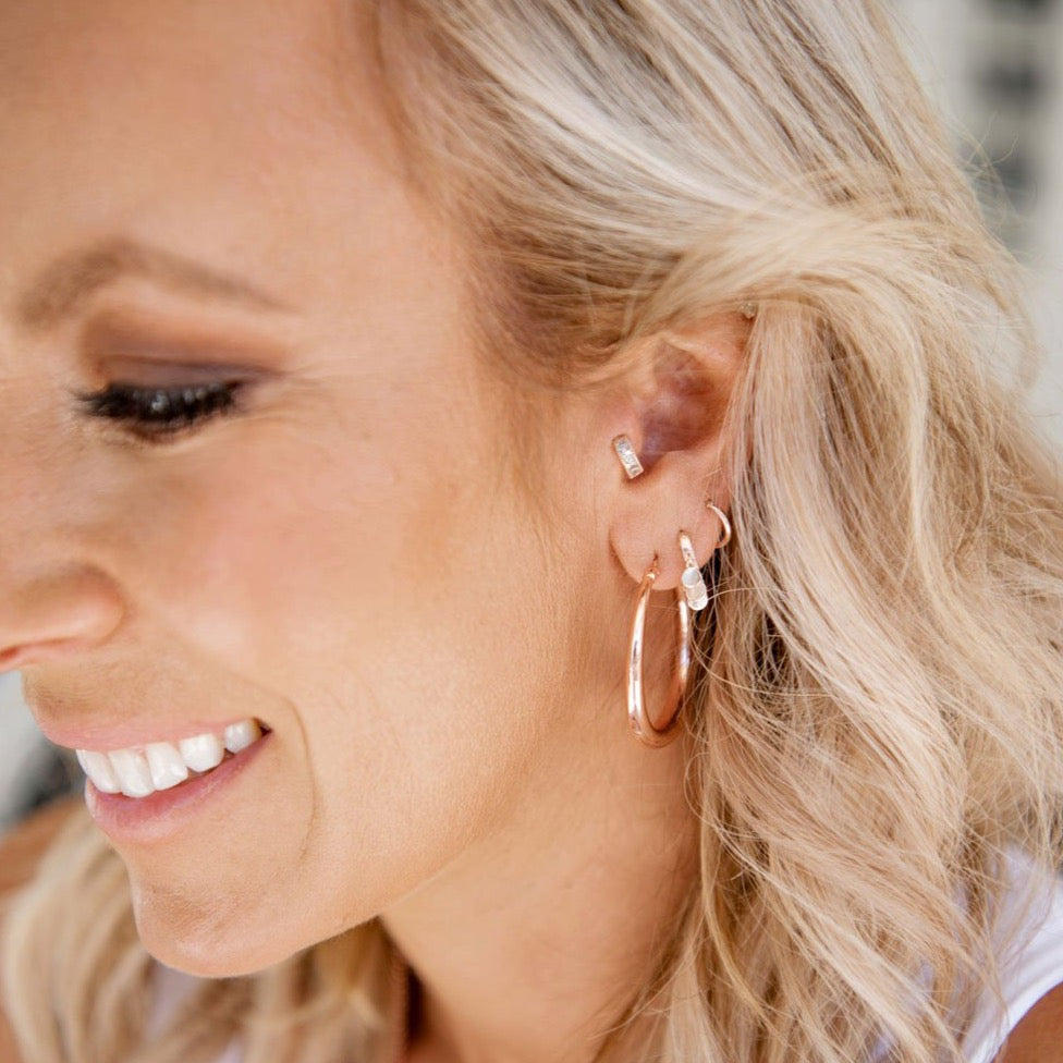 Rose Gold Sleeper Hoops - Blush & Co.