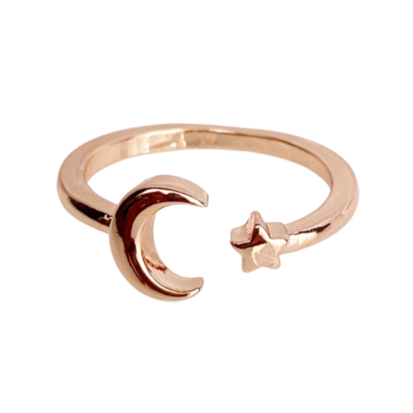 Star & Moon Rose Gold Toe Ring - Blush & Co.