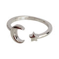 Star & Moon Silver Toe Ring - Blush & Co.