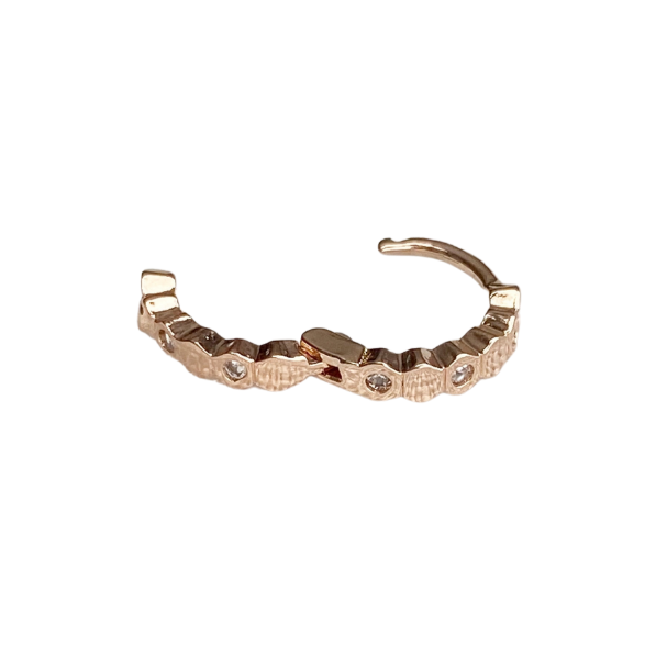 Tiny Paved Crystal Huggie Earring - Rose Gold - Blush & Co.