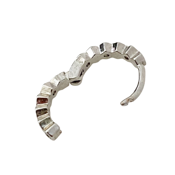 Tiny Paved Crystal Huggie Earring - Silver - Blush & Co.