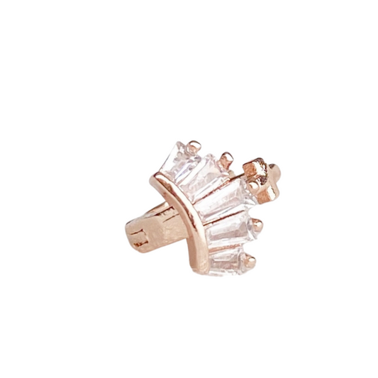 Tiny Zirconia Crown Huggie Earring - Blush & Co.