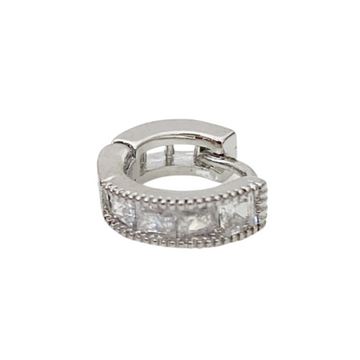 Tiny Zirconia Huggie Earring - Silver - Blush & Co.