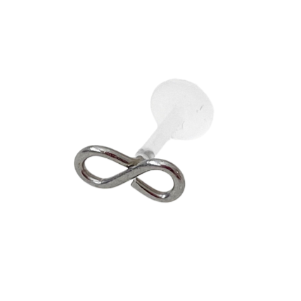 Infinity Acrylic Flat Back Earring - Silver - Blush & Co.